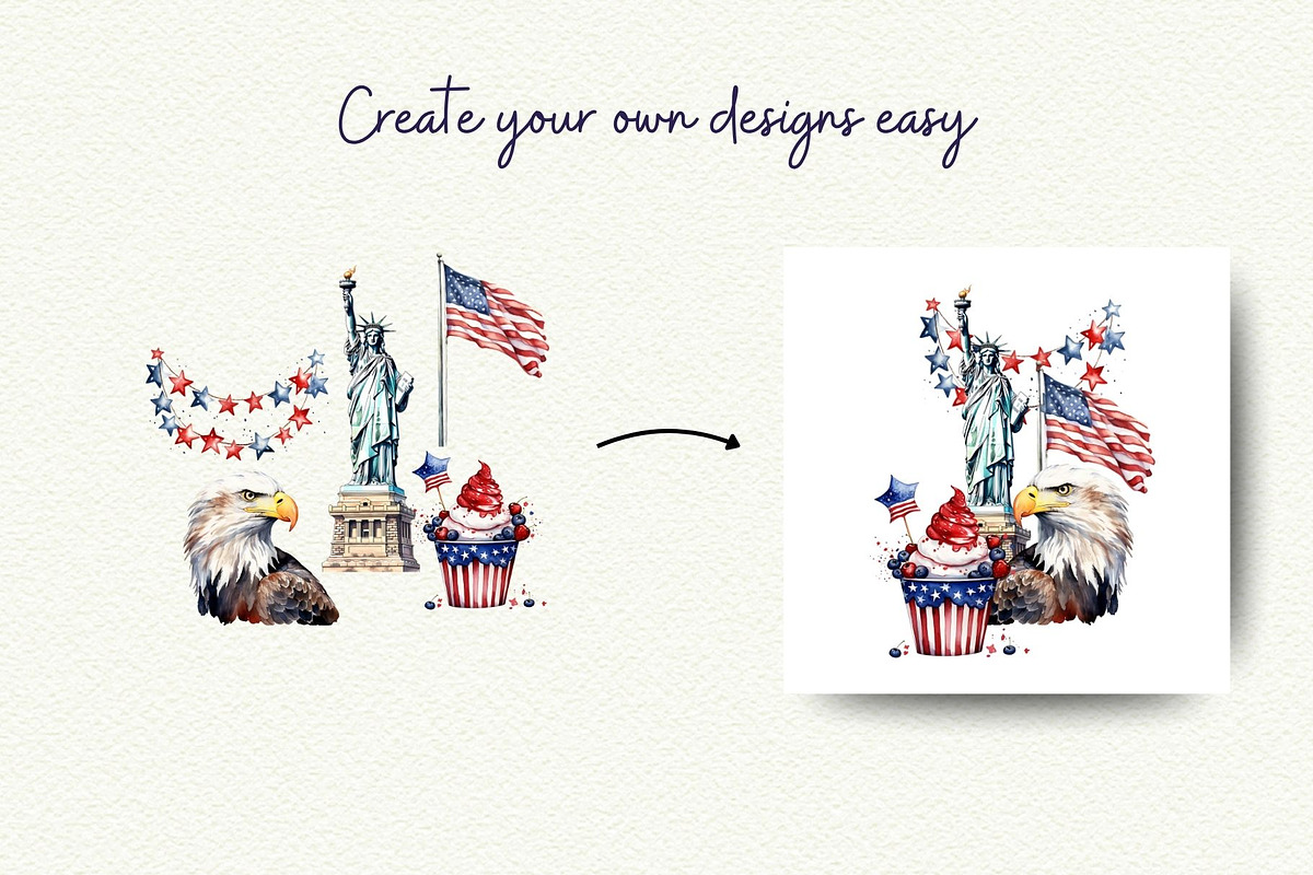4th of July Clipart Bundle PNG, a Seasonal Illustration by Anna Design Studio (Photo 11 of 11)