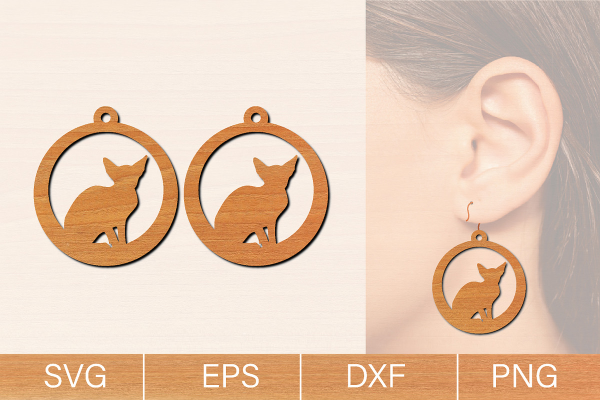 Cat Earrings Laser Cut SVG Bundle, an Object Graphic by jannatulpakhi (Photo 9 of 13)
