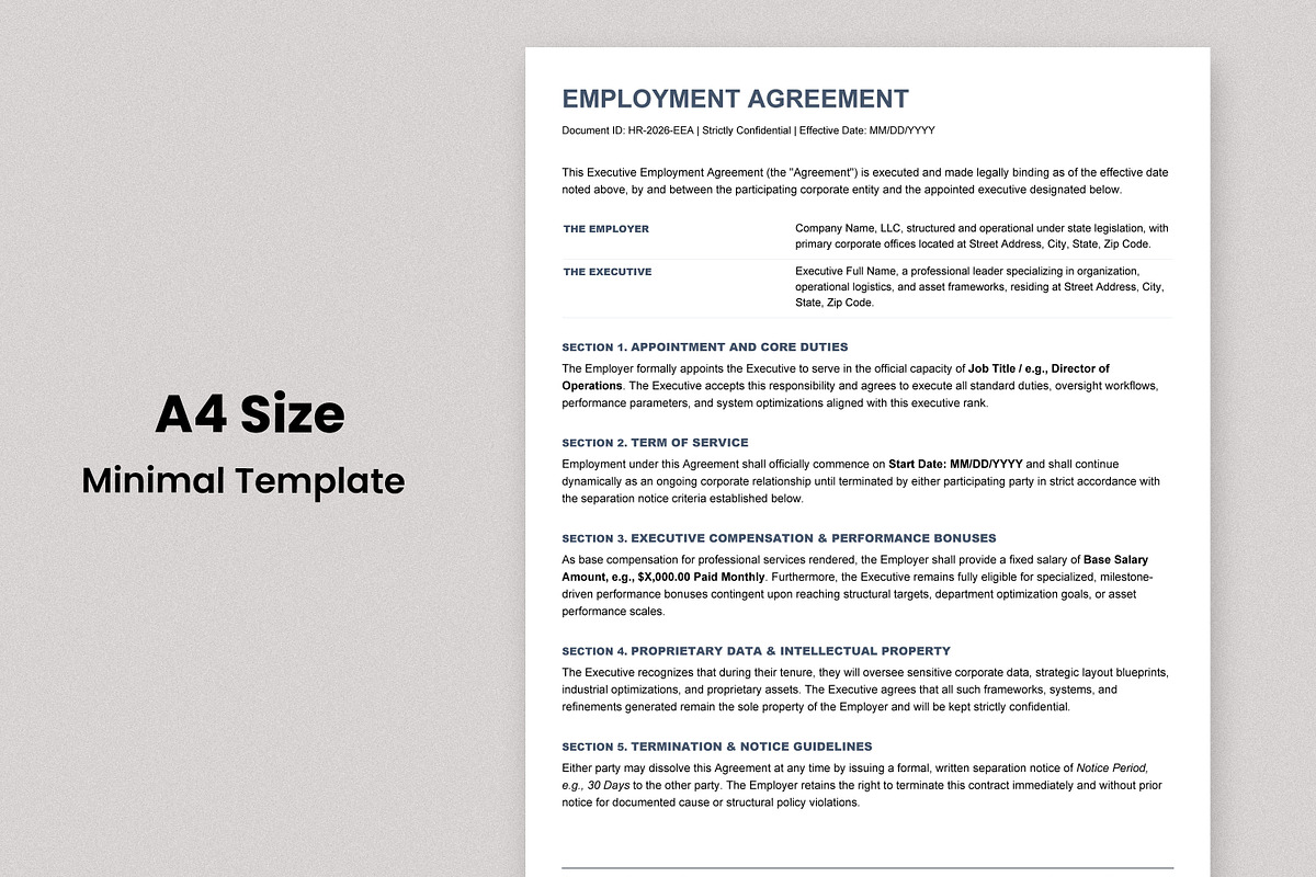 Employment Agreement / Contract, a Stationery Template by Anjum Ilyas (Photo 2 of 4)