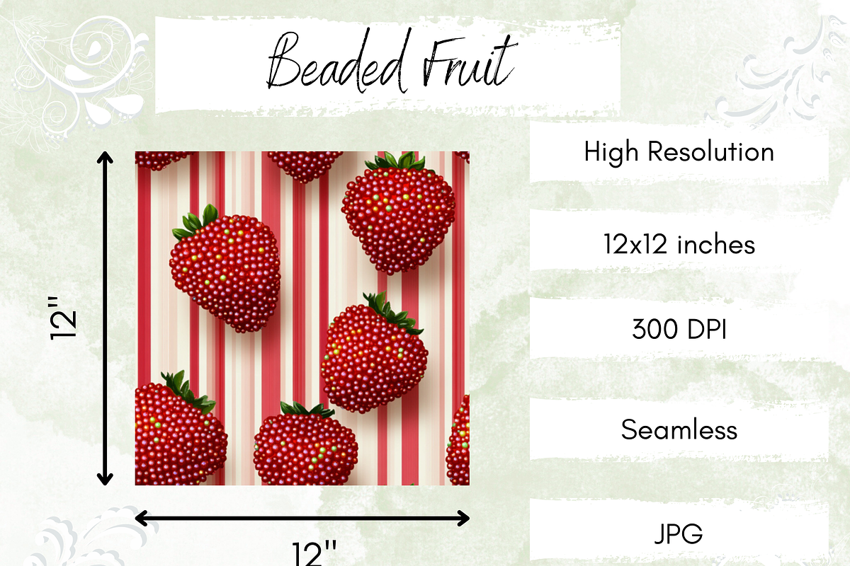 Beaded Summer Fruit Seamless, a Pattern Graphic by Paper & Pattern Studio (Photo 4 of 9)