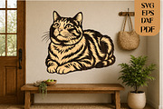 Realistic Cat SVG Laser Cut File, an Object Graphic by DreamCafeArt (Thumbnail 2 of 4)