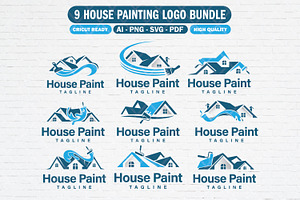 Professional House Painting Logo Set, a Branding & Logo Template by Guavanaboy