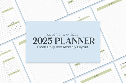 2025 Clean Daily and Monthy Planner