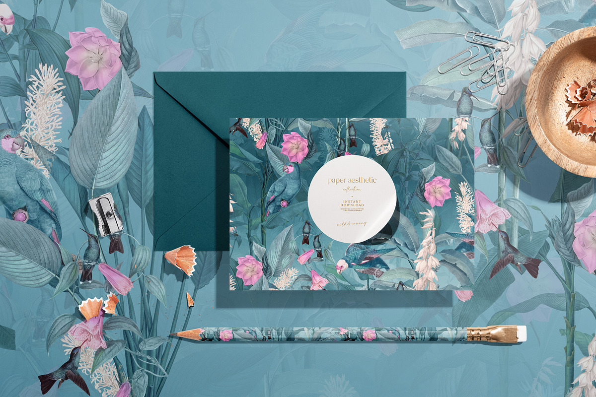 Tropical Mint Surface Pattern, a Pattern Graphic by paper aesthetic (Photo 3 of 9)
