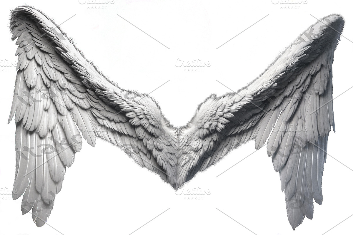set of photorealistic angel wings, an Object Graphic by itakdalee (Photo 10 of 11)