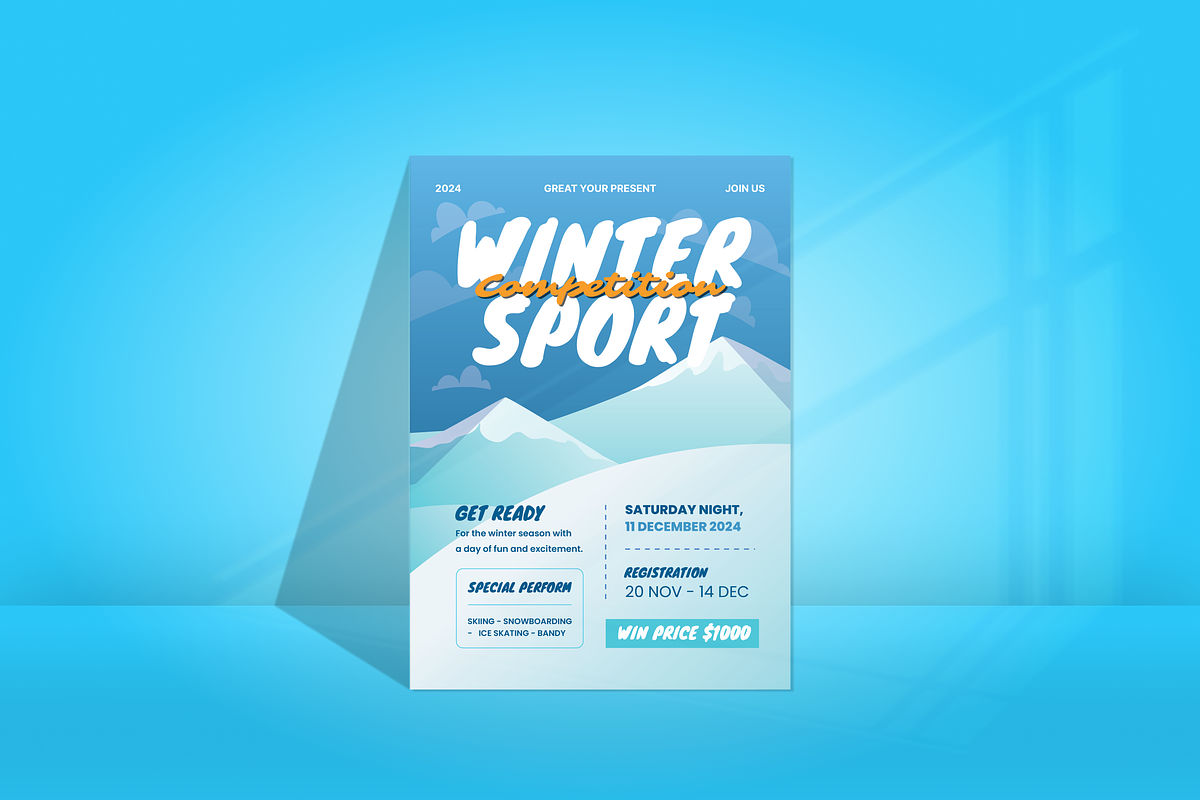Winter Sport Competition Flyer, a Flyer Template by SquidPixey (Photo 1 of 6)