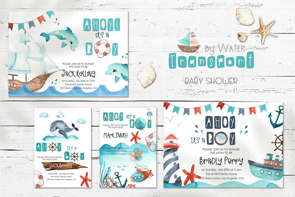 Watercolor Transport by water, an Object Graphic by Ana-Sakuta (Photo 8 of 17)
