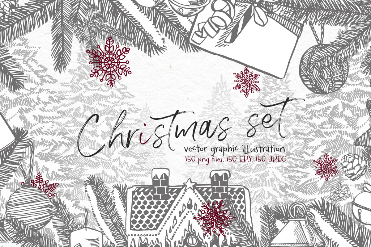 Xmas set graphic illustrations, a Decorative Illustration by Ann Astro (Photo 9 of 24)