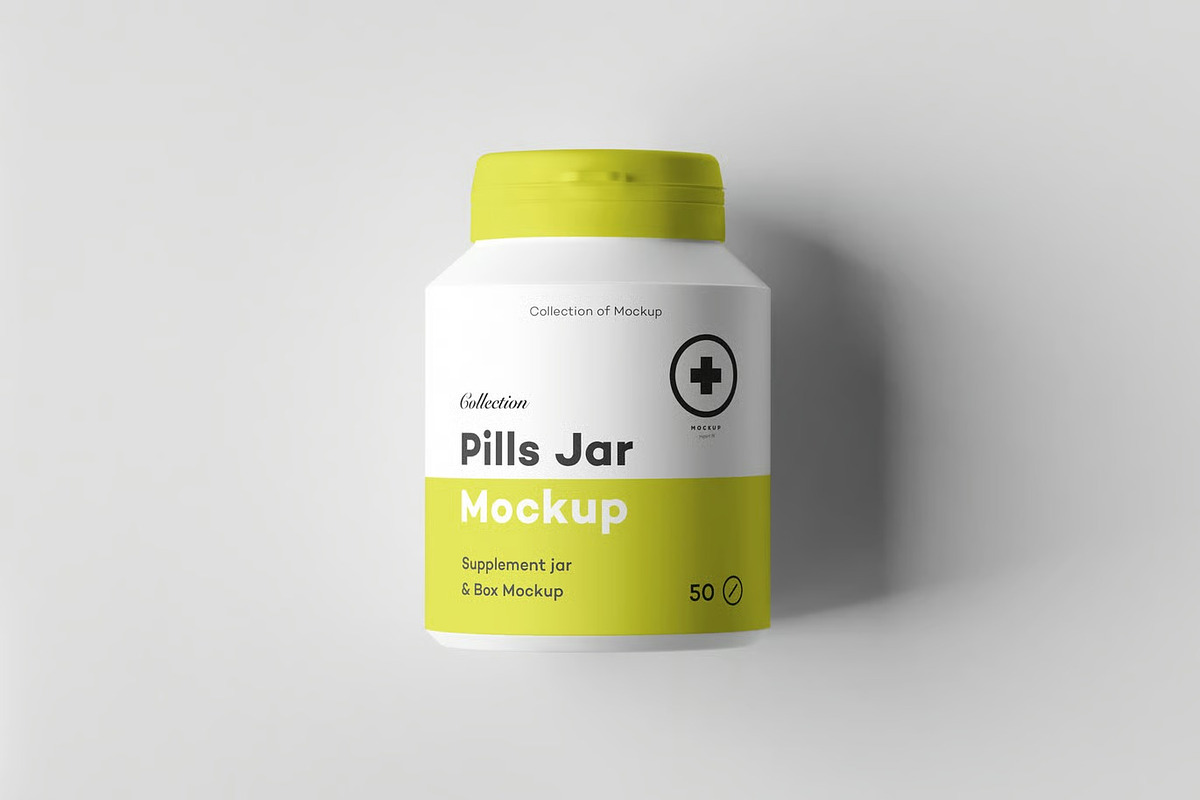 Pills Jar Mockup, a Packaging Mockup by zippypixelstudio (Photo 2 of 13)