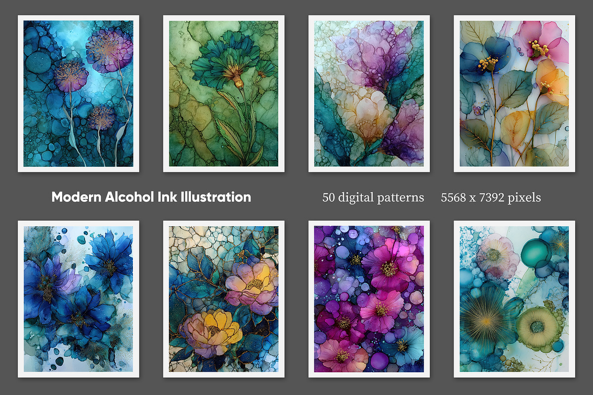 Modern Alcohol Ink Illustration, a Decorative Illustration by Housui Patterns (Photo 6 of 9)