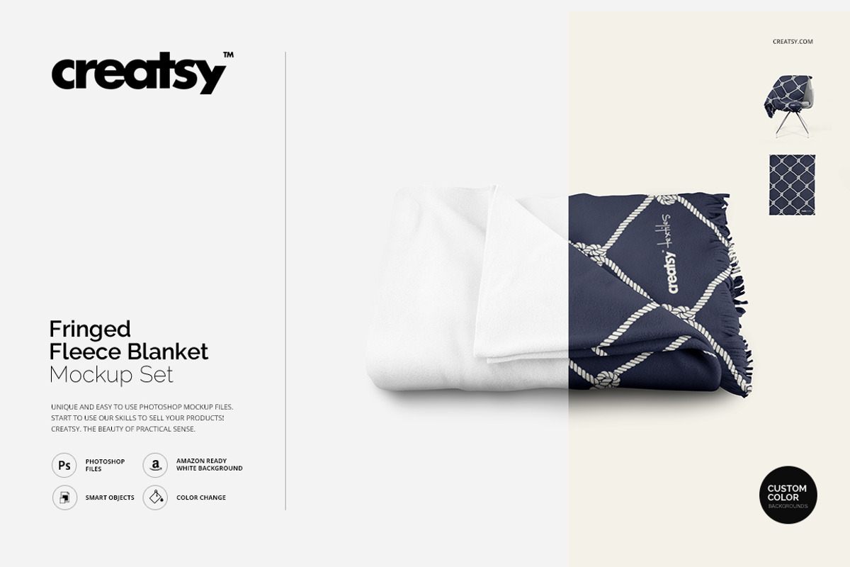 Fringed Blanket Mockup Set, a Product Mockup by creatsy4 (Photo 1 of 8)