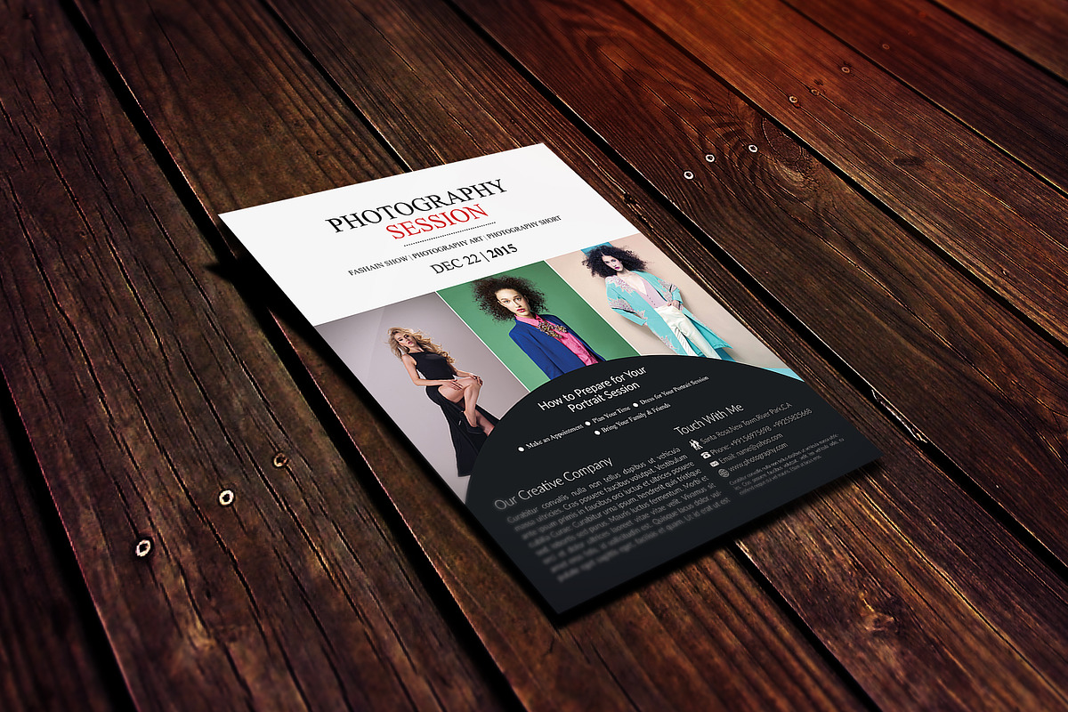 Photography Session Flyer Template, a Flyer Template by Madhabi Studio