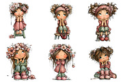 Cute Girl Sitting on Stool Clipart, an Illustration by CreationArt (Thumbnail 5 of 5)