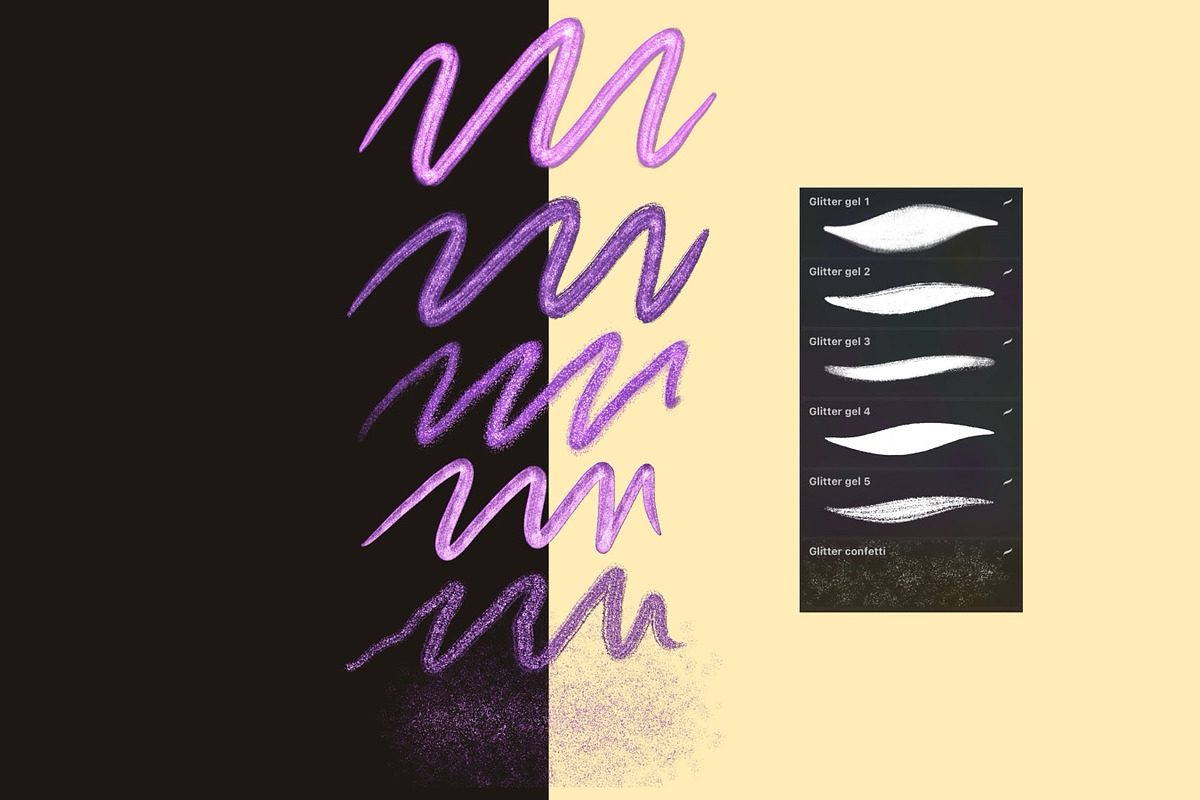 Glitter Brush Procreate Stamp, a Brush Add-On by CraftingOnSunday (Photo 2 of 7)