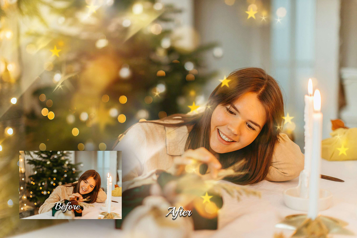 50 Christmas Star Light Overlays, a Texture Graphic by 3Motional (Photo 14 of 16)