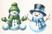 Christmas Snowman Clipart, an Illustration by Libby Wishes (Thumbnail 7 of 8)