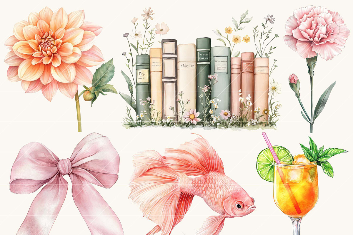 Watercolor Peach Summer Planner, a Seasonal Illustration by Design Scotch (Photo 5 of 8)