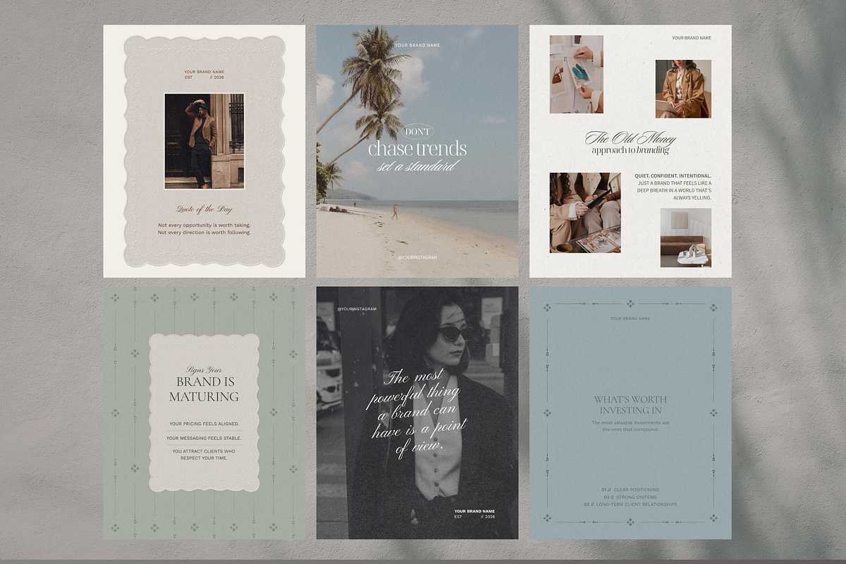 Old Money Aesthetic Canva Templates, a Social Media Template by CanvaTemplateClubCo (Photo 4 of 12)