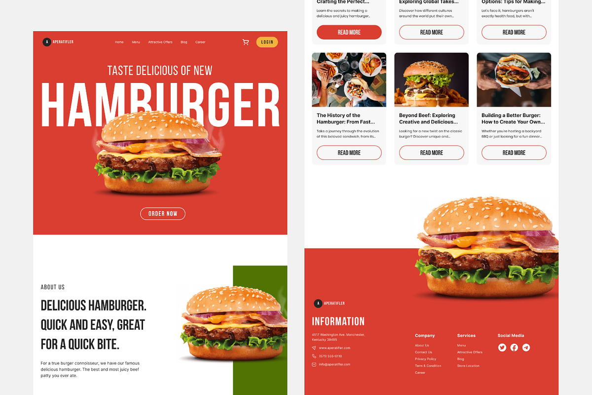 Aperatifler – Delicious Hamburger, a Landing Page Template by Panen Creative (Photo 2 of 3)