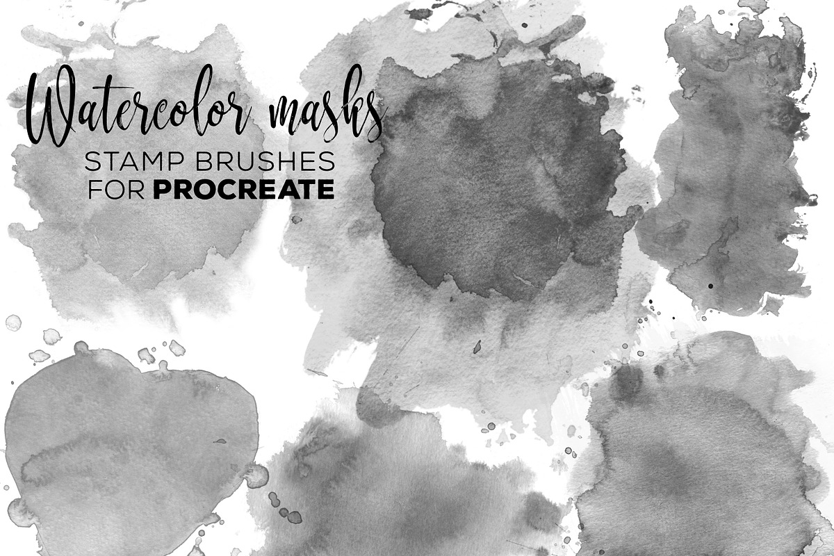 Procreate Watercolor Brush Stamps, a Brush Add-On by Studio Kitsch (Photo 8 of 9)