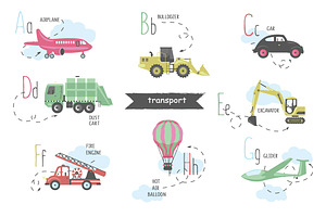 Vector A-Z transport alphabet