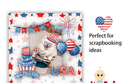 4th of July watercolor clipart, a Decorative Illustration by Natalya_Mona_Art (Thumbnail 8 of 9)