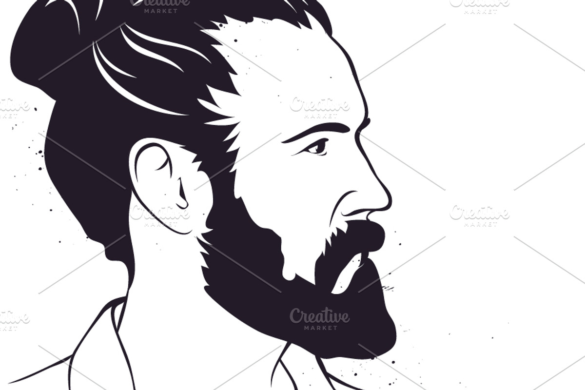 Hand Drawn Man With Beard, a Person Illustration by Black White Mouse Design (Photo 2 of 3)
