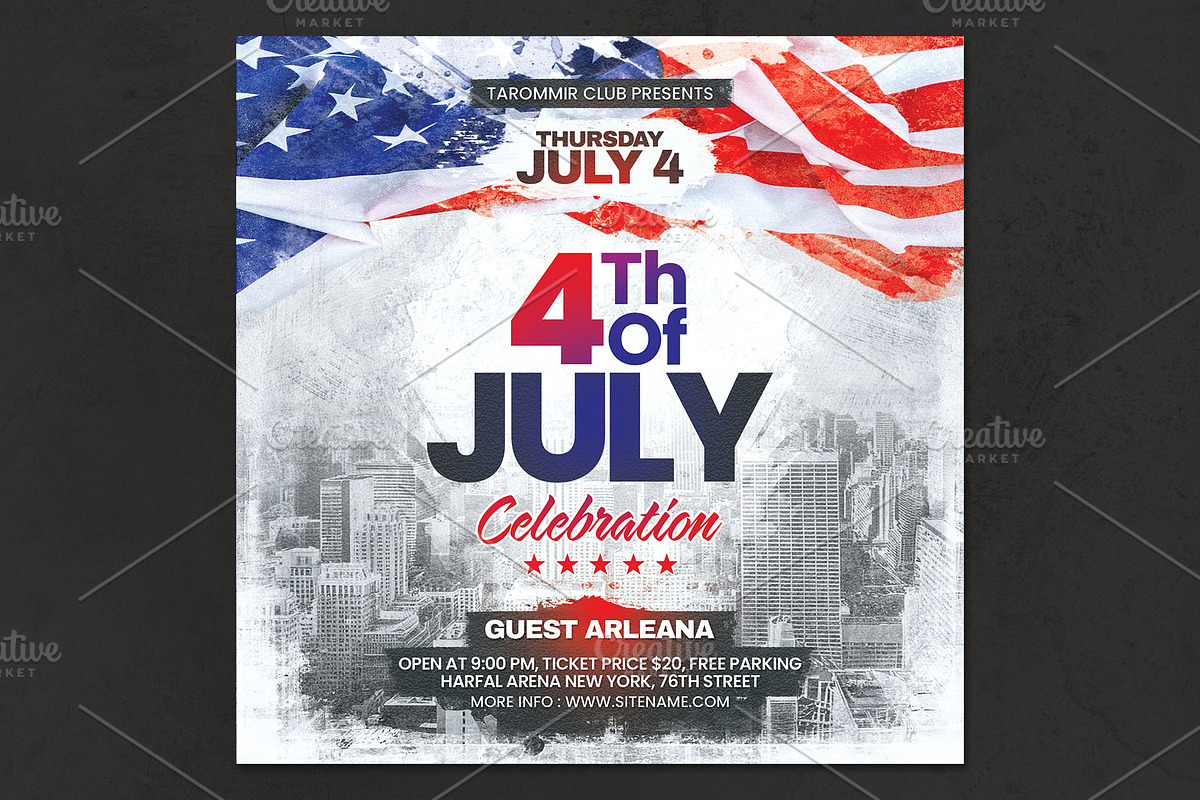 4th of July - 2 Flyer Templates, a Flyer Template by Tarommir (Photo 3 of 7)