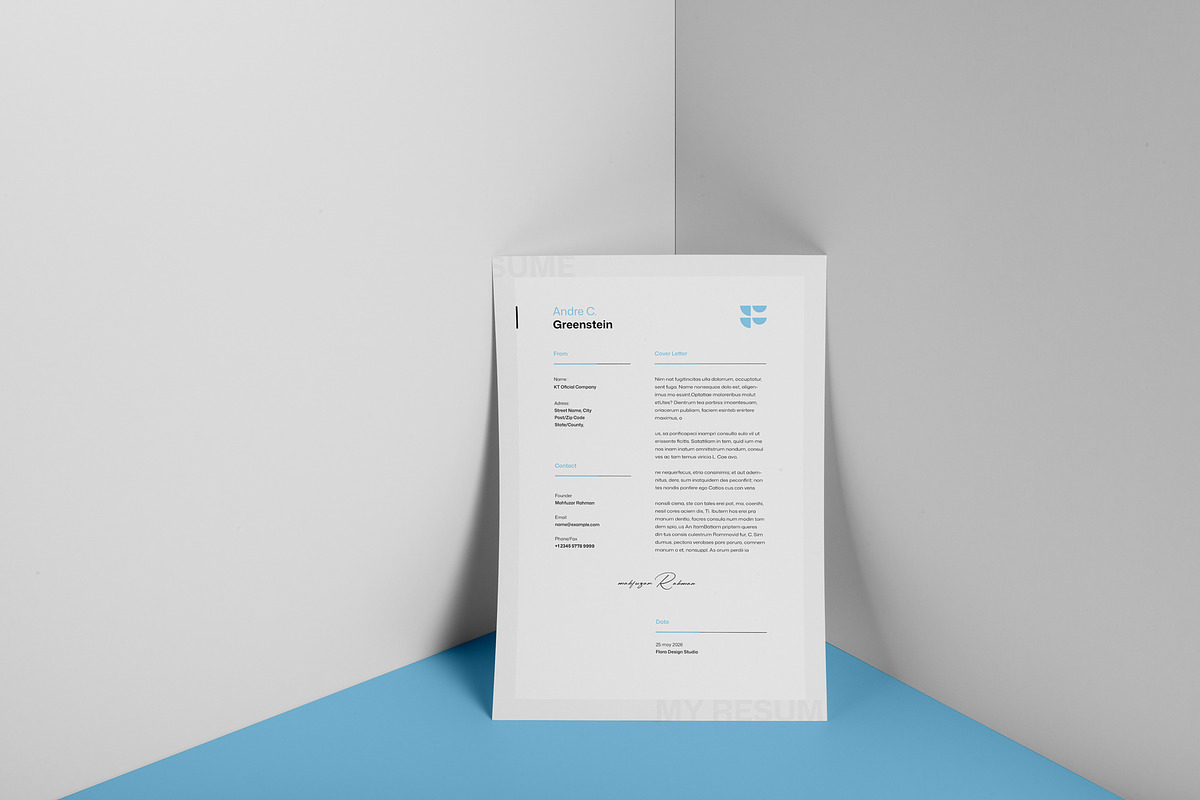 FLORA | CV-Resume Template, a Resume Template by KreateTribe (Photo 2 of 3)