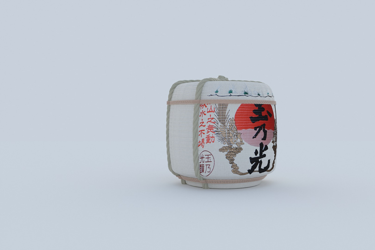 Japanese Sake Barrels, a Food & Drink 3D Model by 3DTreatment (Photo 20 of 24)