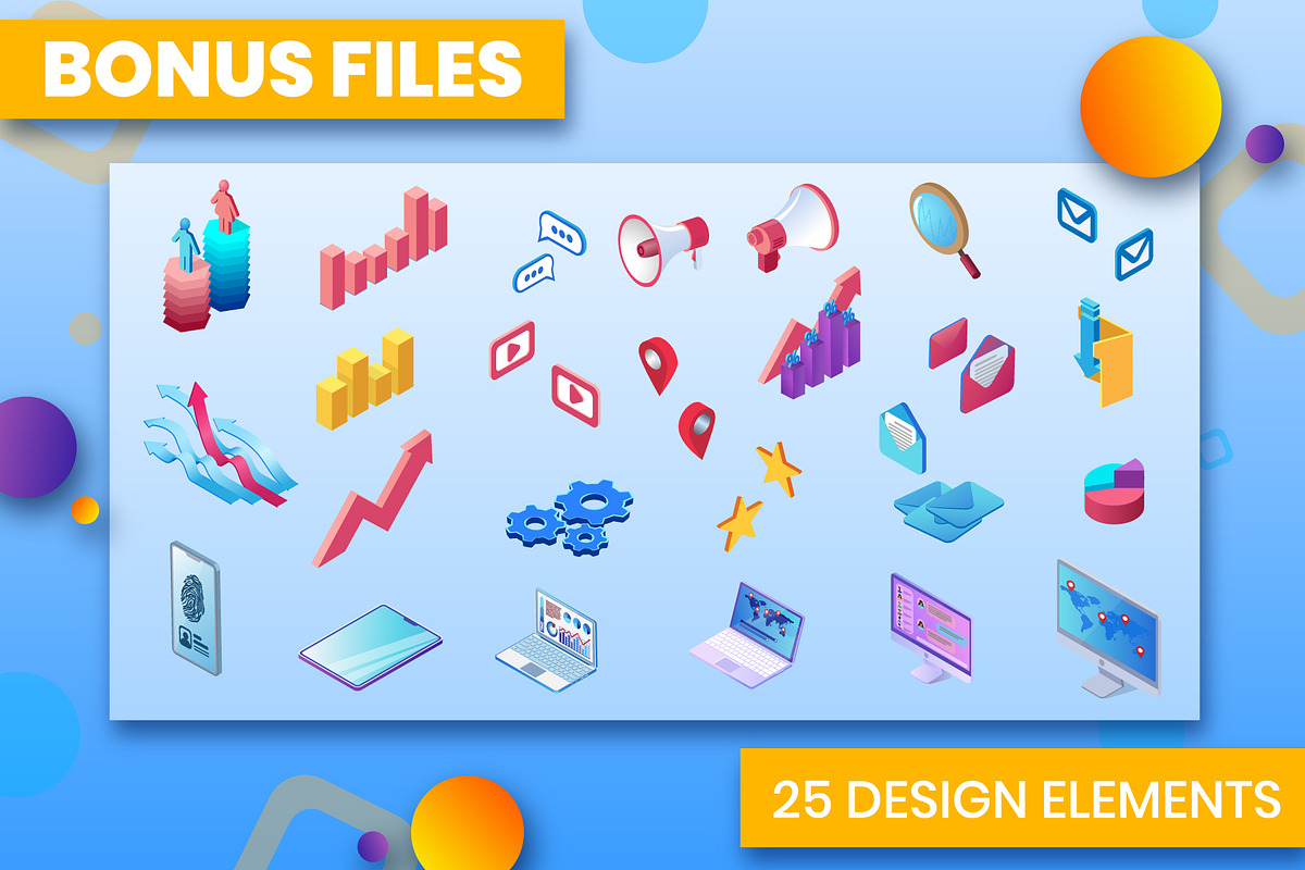 Marketing Tools Isometric Design, a Templates & Theme by Tera Vector