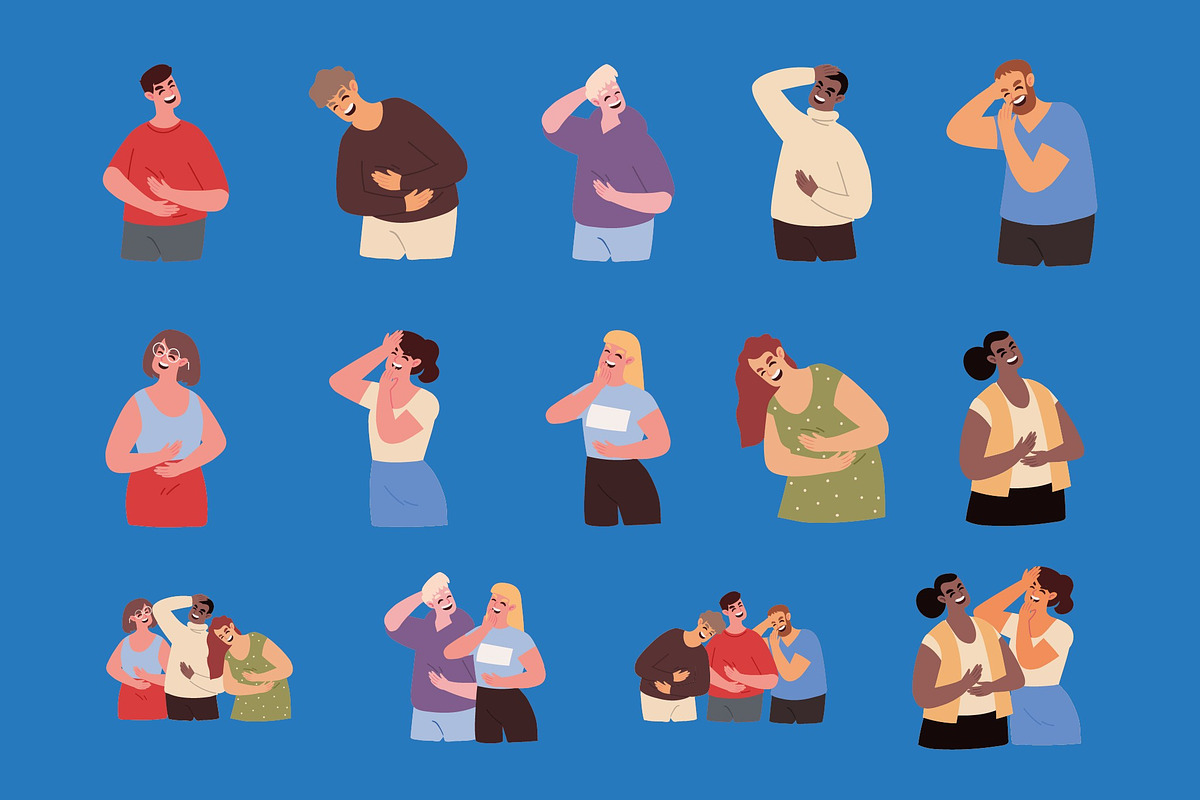 Laughing People Illustration Set, a Person Illustration by studiogstock (Photo 1 of 3)