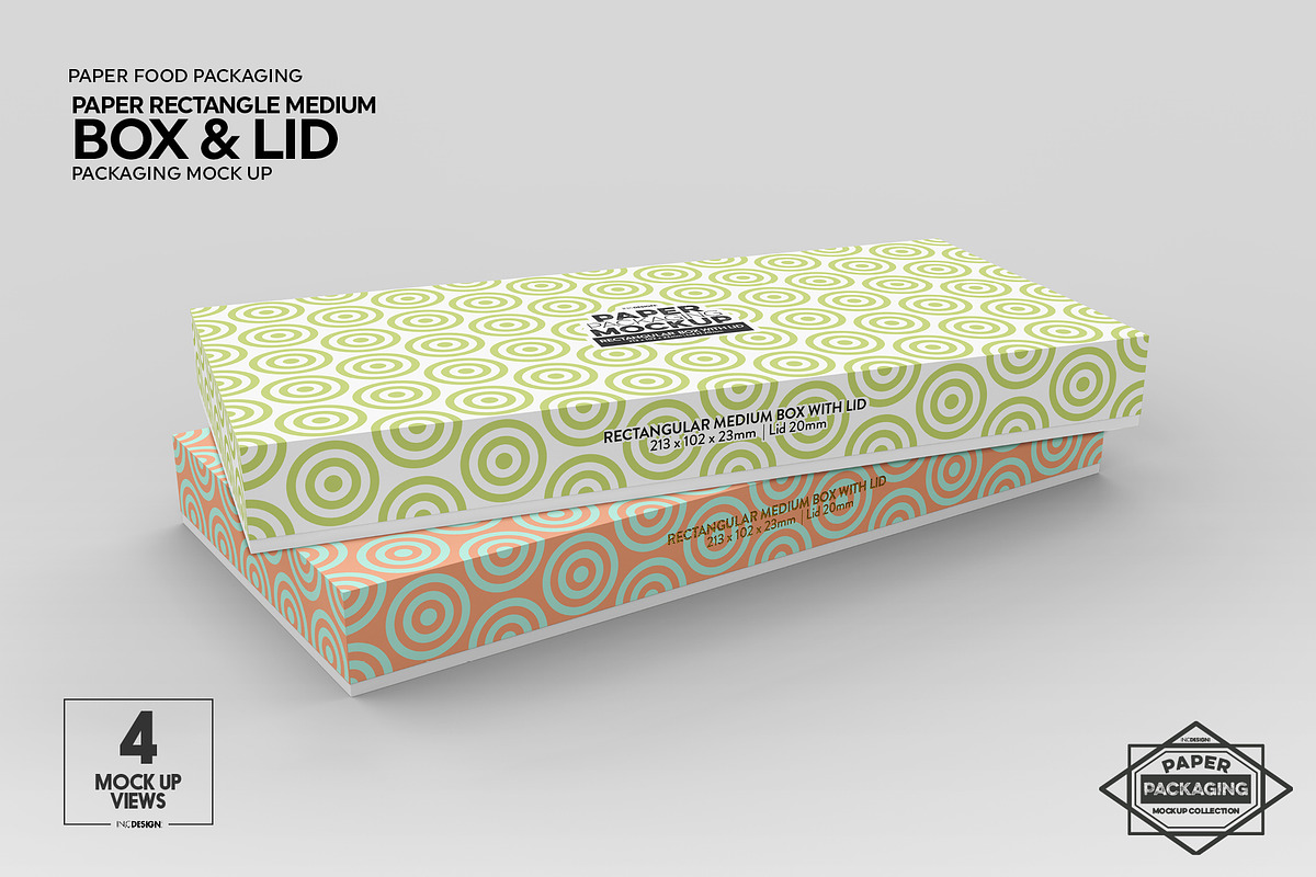 MediumRectangle Paper Box&Lid Mockup, a Cups & Container Mockup by INCDesign (Photo 4 of 7)