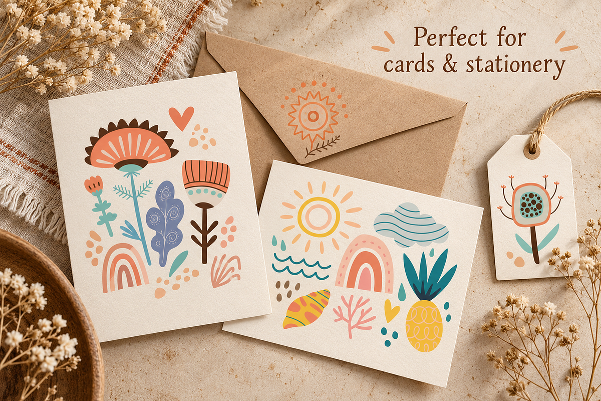 Boho Folk Floral Clipart, a Decorative Illustration by Anna Studio (Photo 2 of 12)
