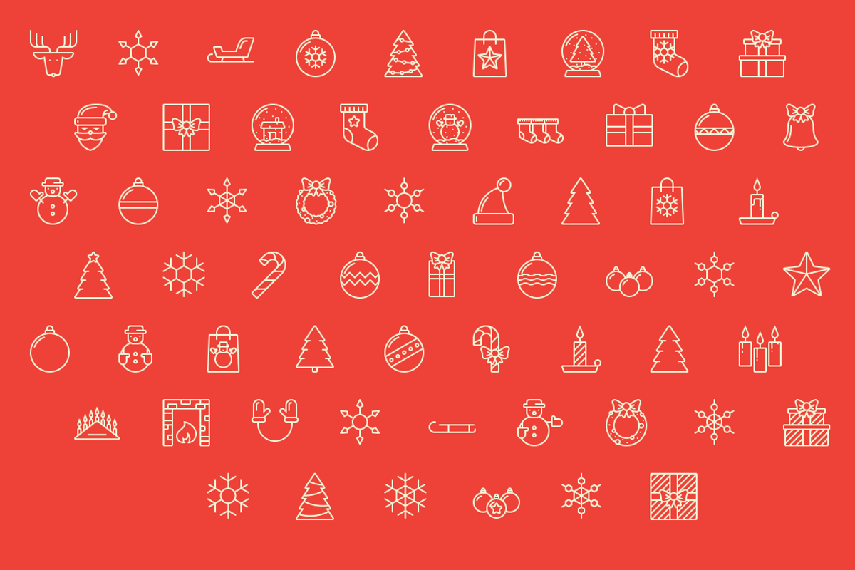 Sale: Christmas Line Icons + Bonus! preview 3