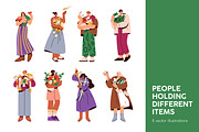 People holding different items set, a Person Illustration by Good Studio (Thumbnail 1 of 5)