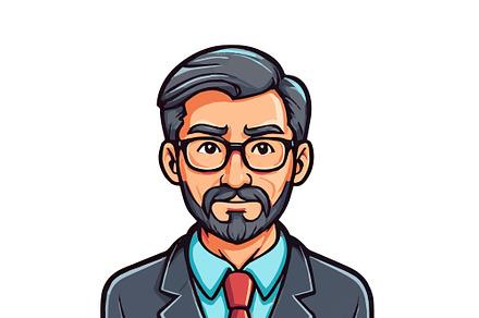 Cute male teacher with beard
