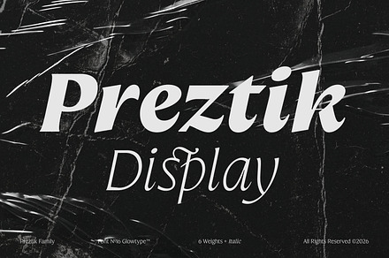 Preztik Display Typeface, a Serif Font by Glowtype