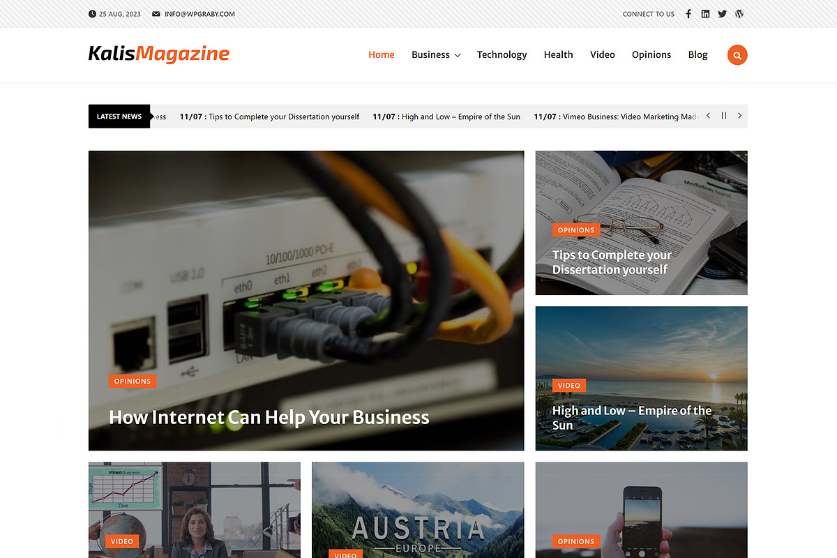 Kalis - Magazine WordPress Theme, a WordPress Template by WPGraby (Photo 1 of 3)