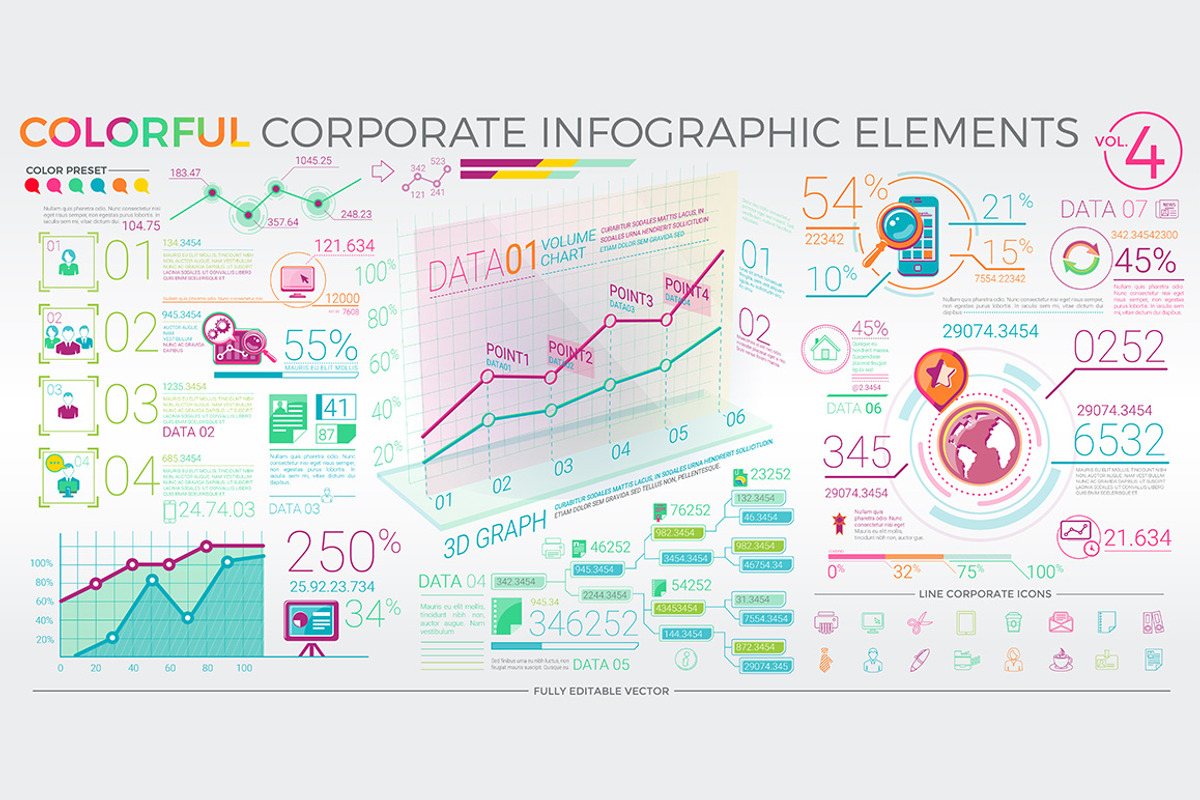 Colorful Corporate Infographics, a Finance Illustration by ConceptCafe (Photo 5 of 7)