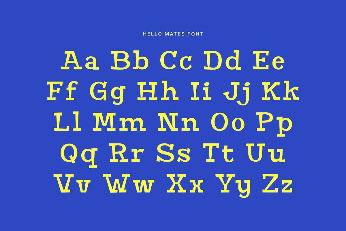 Hello Mates – Retro Slab Serif Font, a Slab Serif Font by Pixesia Studio (Photo 12 of 15)