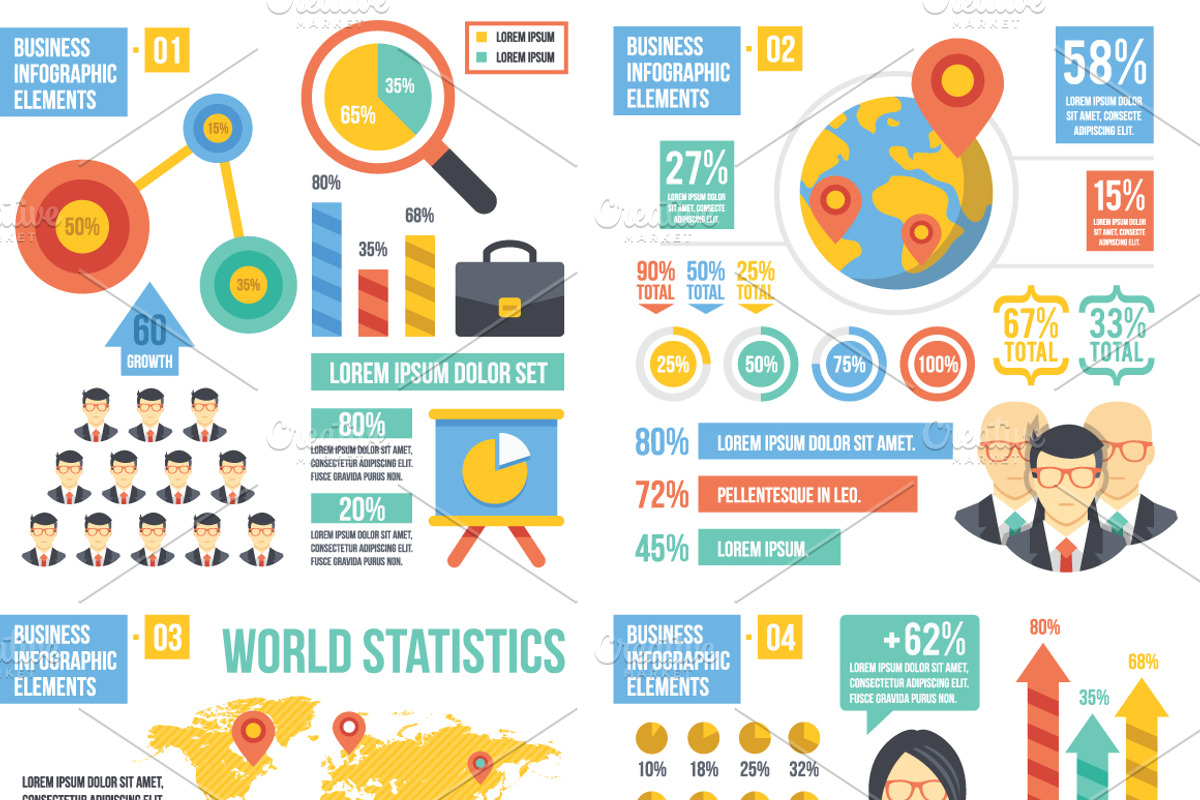 Infographics Elements Sets. 12 in 1. preview 2