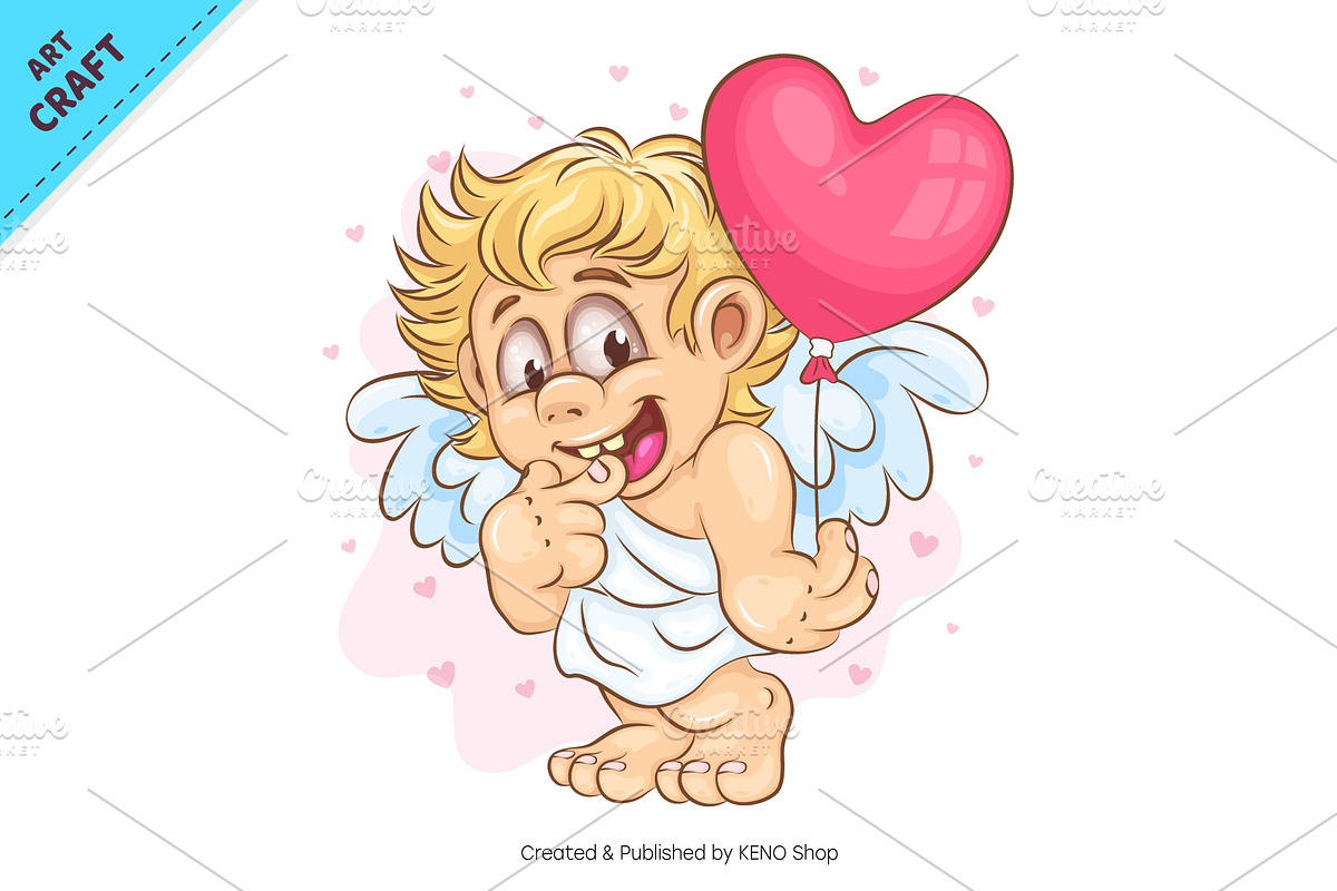 Bundle Cartoon Cupid 03. Tshirt, a Person Illustration by KENO Mascots (Photo 5 of 13)