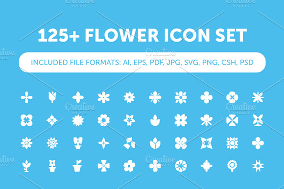 125 Flower Icon Set