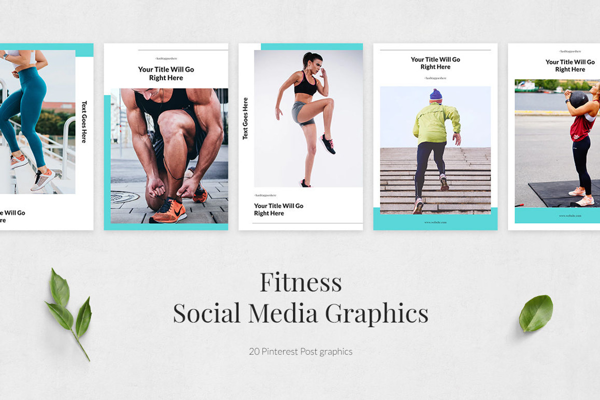 Fitness Pinterest Posts, a Social Media Template by Social Corner Graphics (Photo 2 of 8)