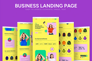 Business Landing Page UI Template, an UI Kit Template by CreativeShaper