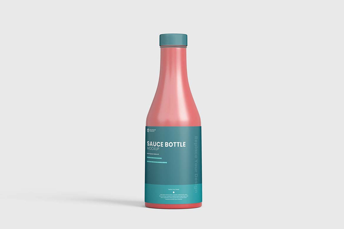 Sauce Bottle Mockup, a Packaging Mockup by tiyasprabawa (Photo 3 of 5)