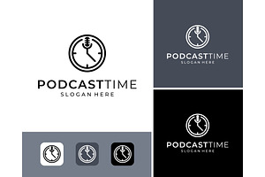 Podcast Time Logo, a Branding & Logo Template by ika trisiana