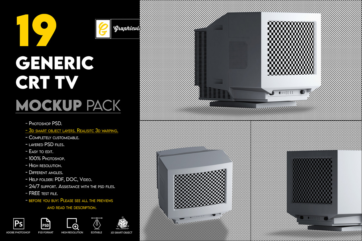 Generic CRT Monitor Mockup, a Mockup by GraphicVil (Photo 2 of 23)