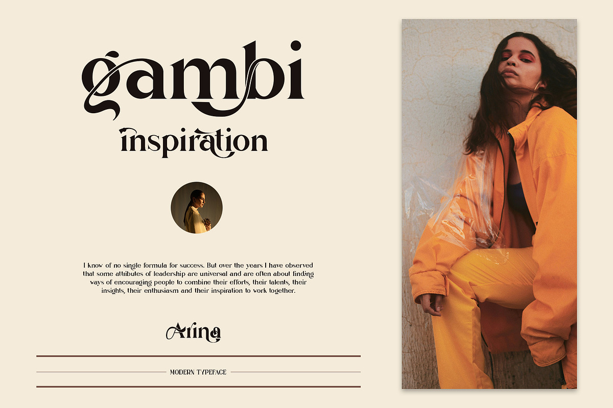 Arina Ligature Serif Typeface, a Serif Font by yaqublekker (Photo 5 of 9)